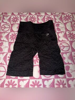 Gymshark Black Animal Print High Waisted Shorts